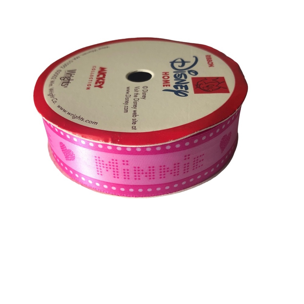 NEW Disney Home Wrights Minnie Mouse Ribbon 7/8”  Satin Ribbon 12 Feet 2002